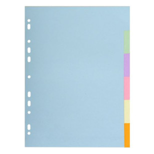 Intercalaires pastel carton Forever 6 positions - A4 - Couleurs assorties